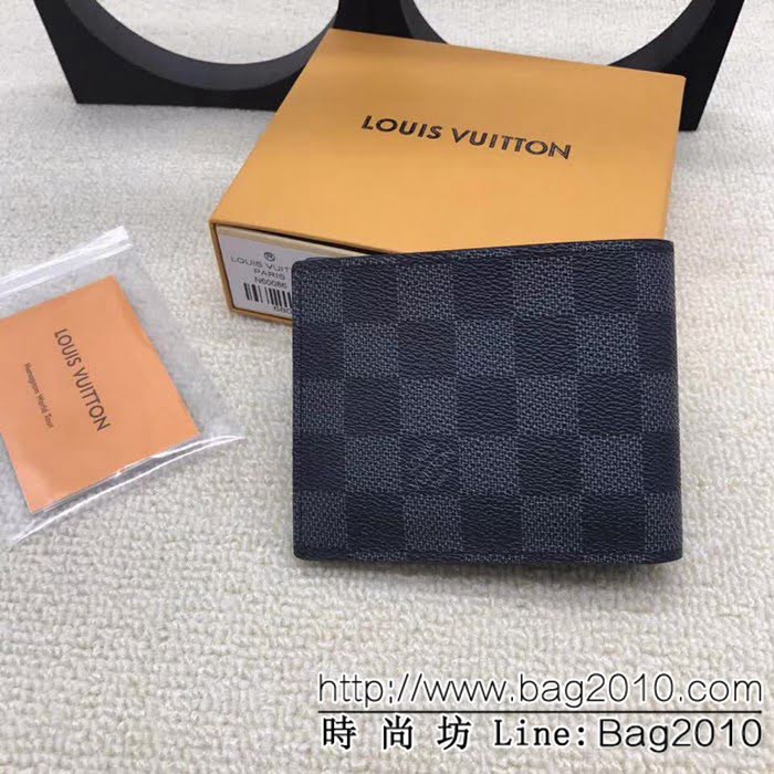 路易威登LV頂級原單 N60086 新版DamierGraphite帆布Slender錢包 ZY1045